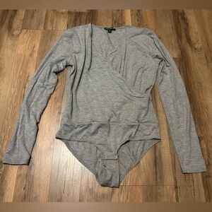 J. Crew Bodysuit Gray Long Sleeve Small